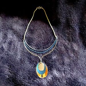 Gold Silver & Blue Choker